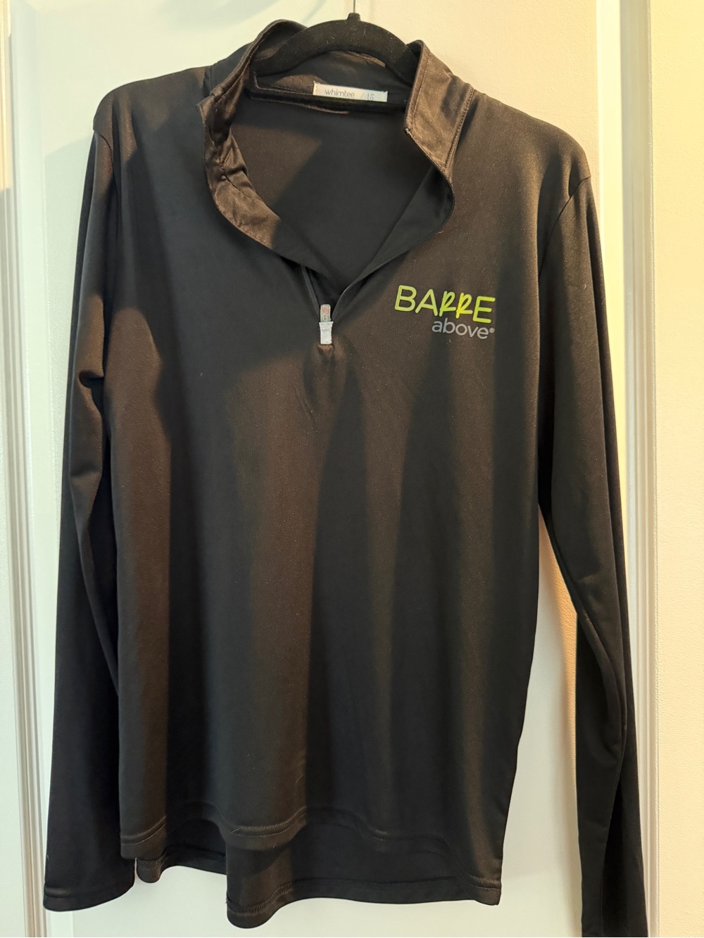 BARRE Above Whimtee Black Quarter Zip Performance Pullover Women’s L